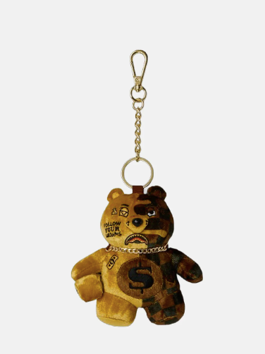 PORTACHIAVI SPRAYGROUND SIP GOLD DRIP BEAR KEYCHAIN 910K9593NSZ