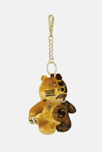 PORTACHIAVI SPRAYGROUND SIP GOLD DRIP BEAR KEYCHAIN 910K9593NSZ