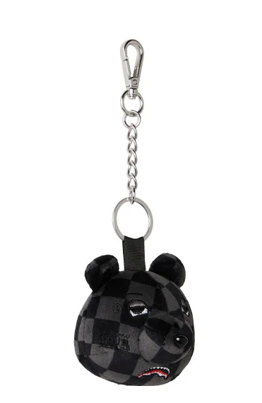 PORTACHIAVI SPRAYGROUND GREY CHECKER BEAR HEAD KEYCHAIN 910Z715NSZ