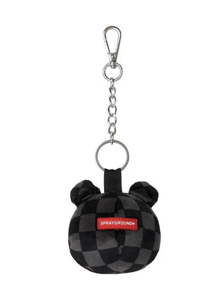 PORTACHIAVI SPRAYGROUND GREY CHECKER BEAR HEAD KEYCHAIN 910Z715NSZ