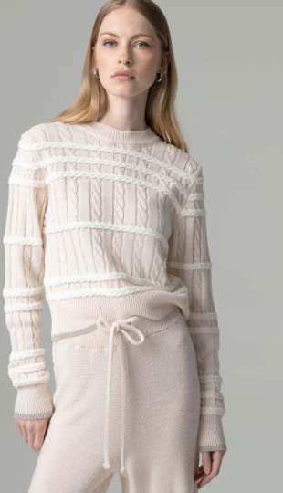 Pullover GAELLE PARIS con motivo a treccia e pendaglio logato sul retro