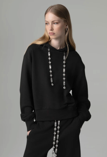 Felpa GAELLE PARIS con cappuccio e ricamo logo lato cuore