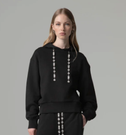 Felpa GAELLE PARIS con cappuccio e ricamo logo lato cuore