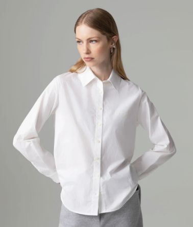 Camicia GAELLE PARIS in popeline slim fit con ricamo logo