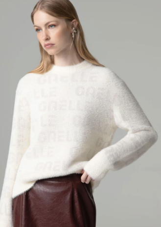 Pullover GAELLE PARIS  paricollo con personalizzazione jacquard