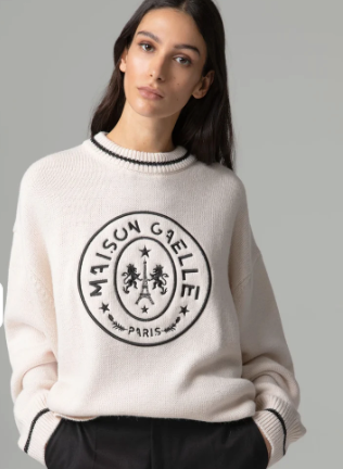 Pullover GAELLE PARIS paricollo con personalizzazione logo davanti