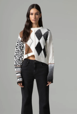 Pullover GAELLE PARIS paricollo con fondo irregolare e manica logata
