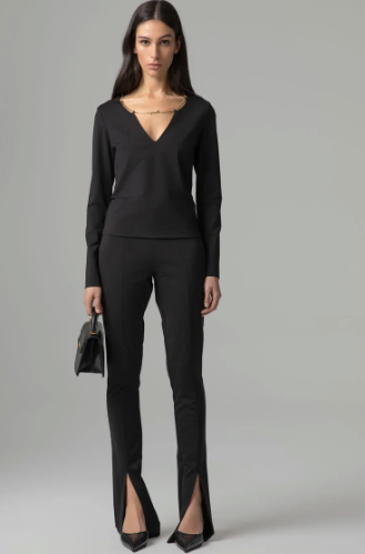 Leggings GAELLE PARIS in punto roma con spacchetti