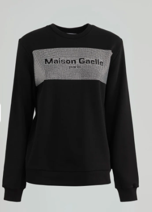 Felpa GAELLE PARIS paricollo manica lunga con applicazione strass
