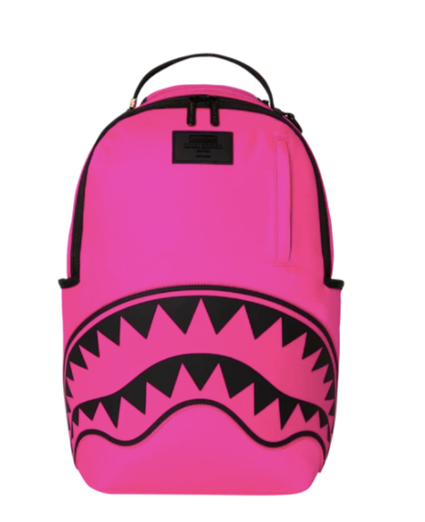ZAINO SPRAYGROUND SHARK CENTRAL WHITE STENCIL SHARK PINK NYLON BACKPACK 910B9632NSZ