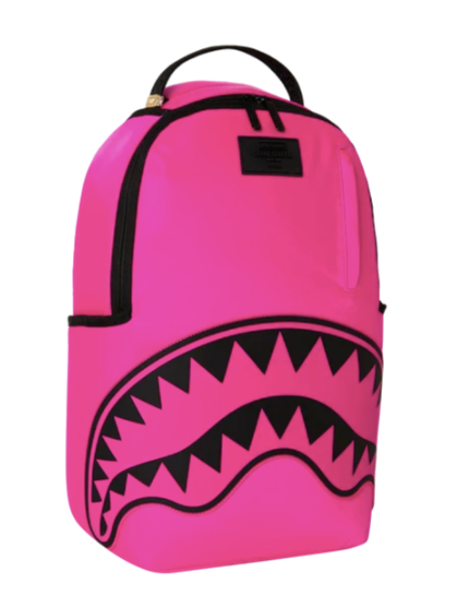 ZAINO SPRAYGROUND SHARK CENTRAL WHITE STENCIL SHARK PINK NYLON BACKPACK 910B9632NSZ