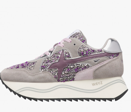 Sneaker W6YZ DEVA-W. Sneakers in suede e tessuto Grigio-Lilla