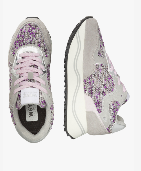 Sneaker W6YZ DEVA-W. Sneakers in suede e tessuto Grigio-Lilla