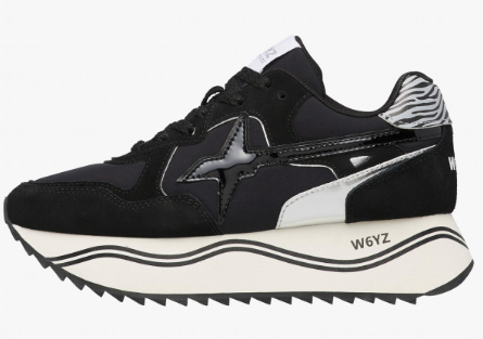 Sneaker W6YZ DEVA-W. Sneakers in suede e tessuto Nero-Argento
