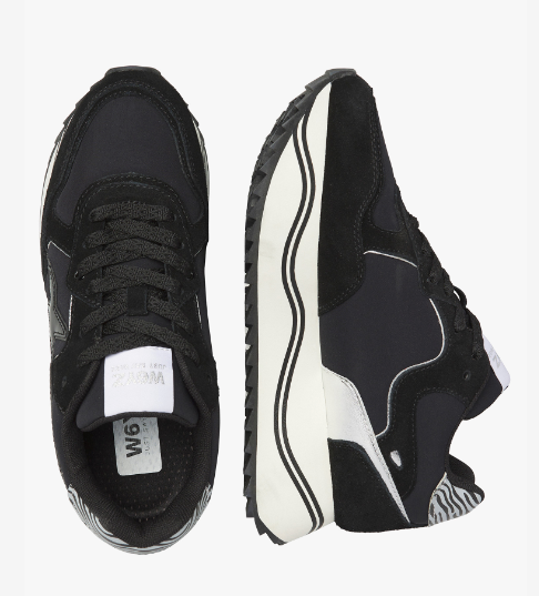Sneaker W6YZ DEVA-W. Sneakers in suede e tessuto Nero-Argento