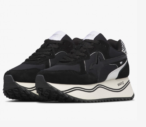 Sneaker W6YZ DEVA-W. Sneakers in suede e tessuto Nero-Argento