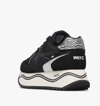 Sneaker W6YZ DEVA-W. Sneakers in suede e tessuto Nero-Argento