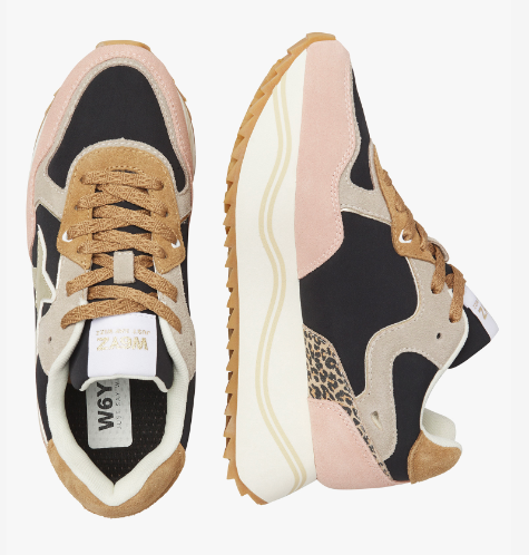 Sneaker W6YZ DEVA-W. Sneakers in suede e tessuto Grigio-Nero-Rosa