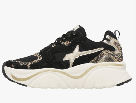 Sneaker W6YZ MIA-W. Sneakers in pelle e tessuto Nero-Bianco-Platino