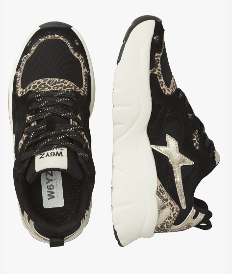 Sneaker W6YZ MIA-W. Sneakers in pelle e tessuto Nero-Bianco-Platino