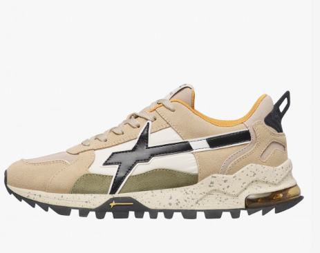 Sneaker W6YZ BREEZE 3-M. Sneakers in tessuto tecnico e suede Beige-Bianco-Nero