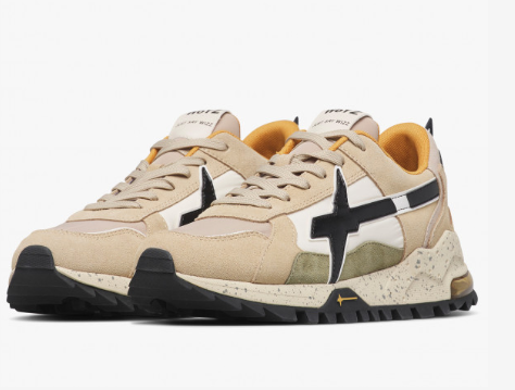 Sneaker W6YZ BREEZE 3-M. Sneakers in tessuto tecnico e suede Beige-Bianco-Nero