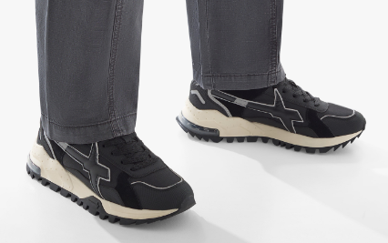 Sneaker W6YZ BREEZE 3-M. Sneakers in tessuto tecnico e suede Nero