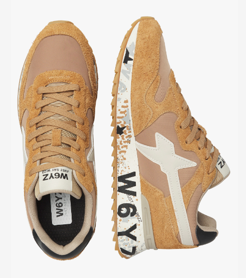 Sneaker W6YZ YAK-M. Sneakers in suede e tessuto Marrone-Beige
