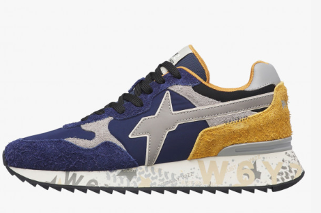 Sneaker W6YZ YAK-M. Sneakers in suede e tessuto Navy-Grigio-Blu