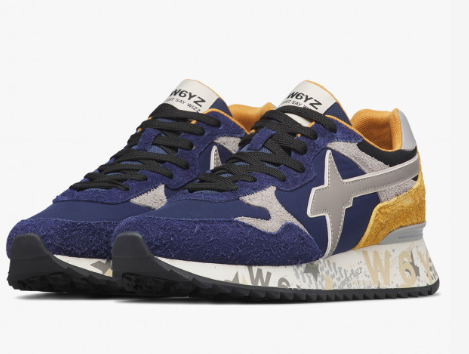 Sneaker W6YZ YAK-M. Sneakers in suede e tessuto Navy-Grigio-Blu
