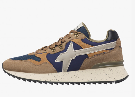 Sneaker W6YZ YAK-M. Sneakers in suede e tessuto Marrone chiaro-Navy