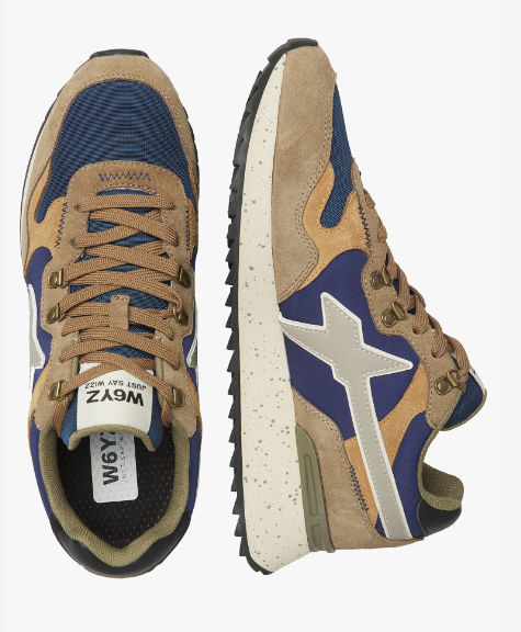 Sneaker W6YZ YAK-M. Sneakers in suede e tessuto Marrone chiaro-Navy
