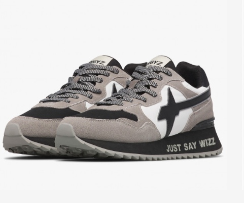 Sneaker W6YZ YAK-M. Sneakers in suede e tessuto Grigio scuro-Nero-Bianco