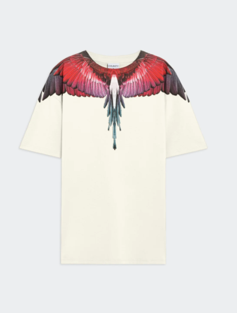 T-Shirt MARCELO BURLON Con Stampa Ali Aquila Rosse