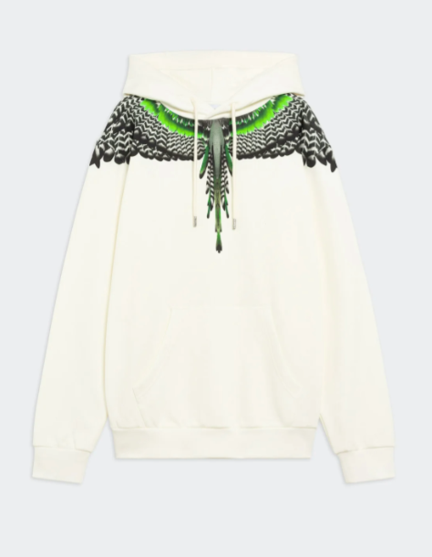 Felpa MARCELO BURLON Ali Verdi Con Cappuccio