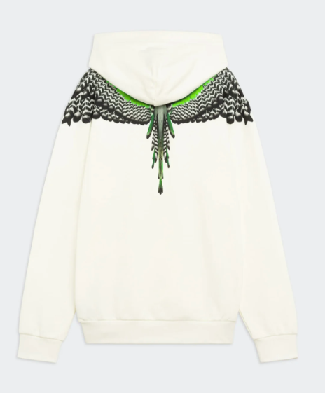 Felpa MARCELO BURLON Ali Verdi Con Cappuccio
