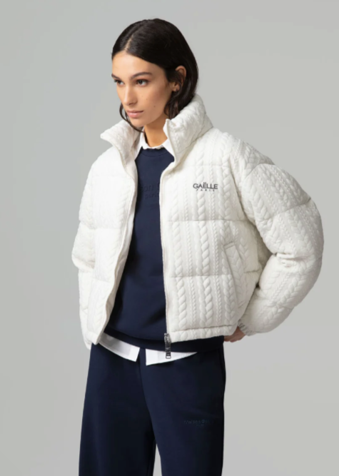 Bomber GAELLE PARIS  in maglia con ricamo logo lato cuore