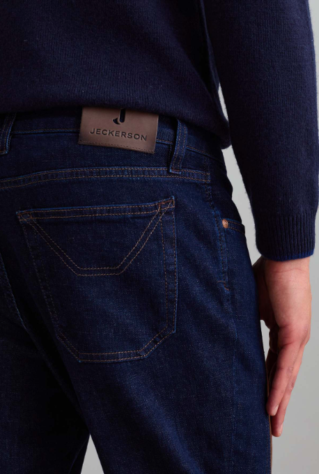 Jeans JECKERSON toppa alcantara marrone denim scuro skinny fit