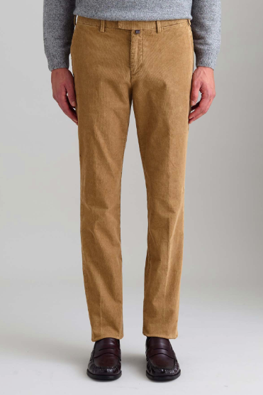 Pantalone JECKERSON Chino veluto slim fit marrone chiaro