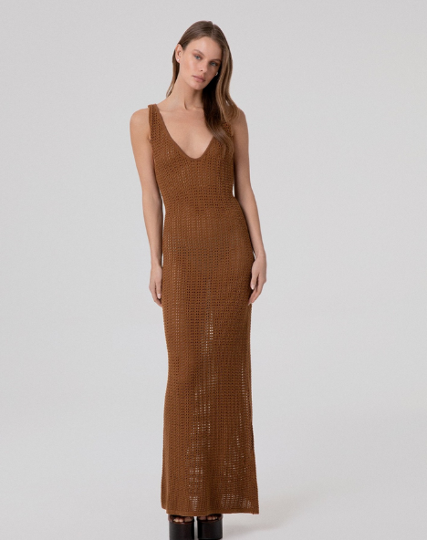 Abito Lungo HINNOMINATE In Maglia Traforata