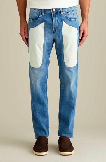 Jeans JECKERSON John Lavaggio Chiaro E Toppa Alcantara