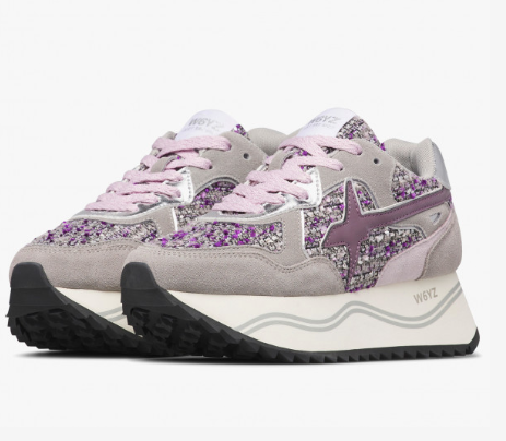 Sneaker W6YZ DEVA-W. Sneakers in suede e tessuto Grigio-Lilla