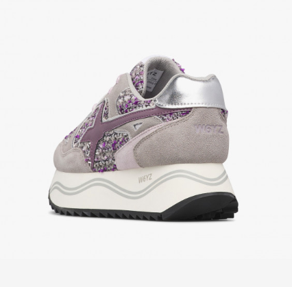 Sneaker W6YZ DEVA-W. Sneakers in suede e tessuto Grigio-Lilla