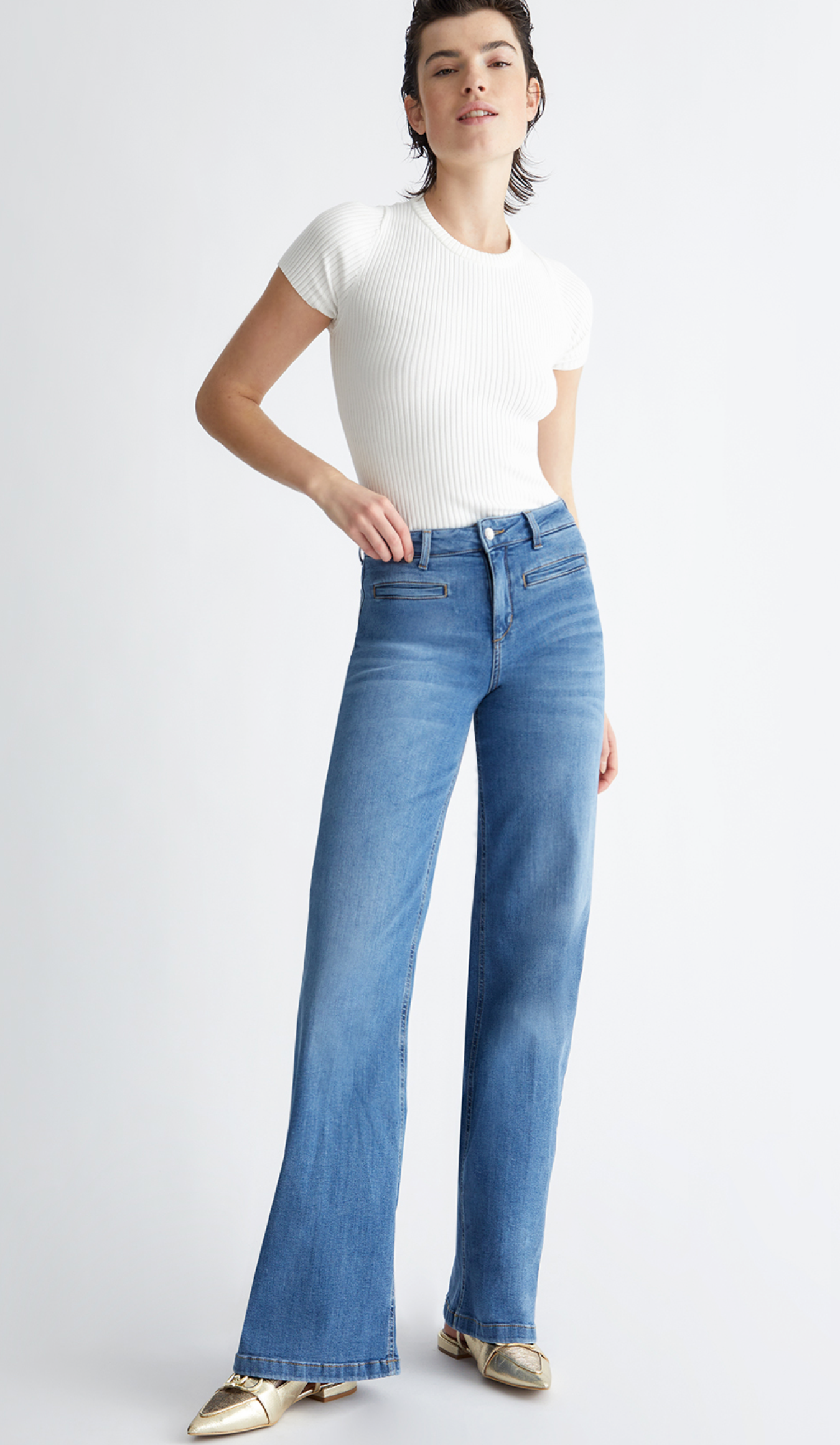 Jeans LIUJO flare bottom up