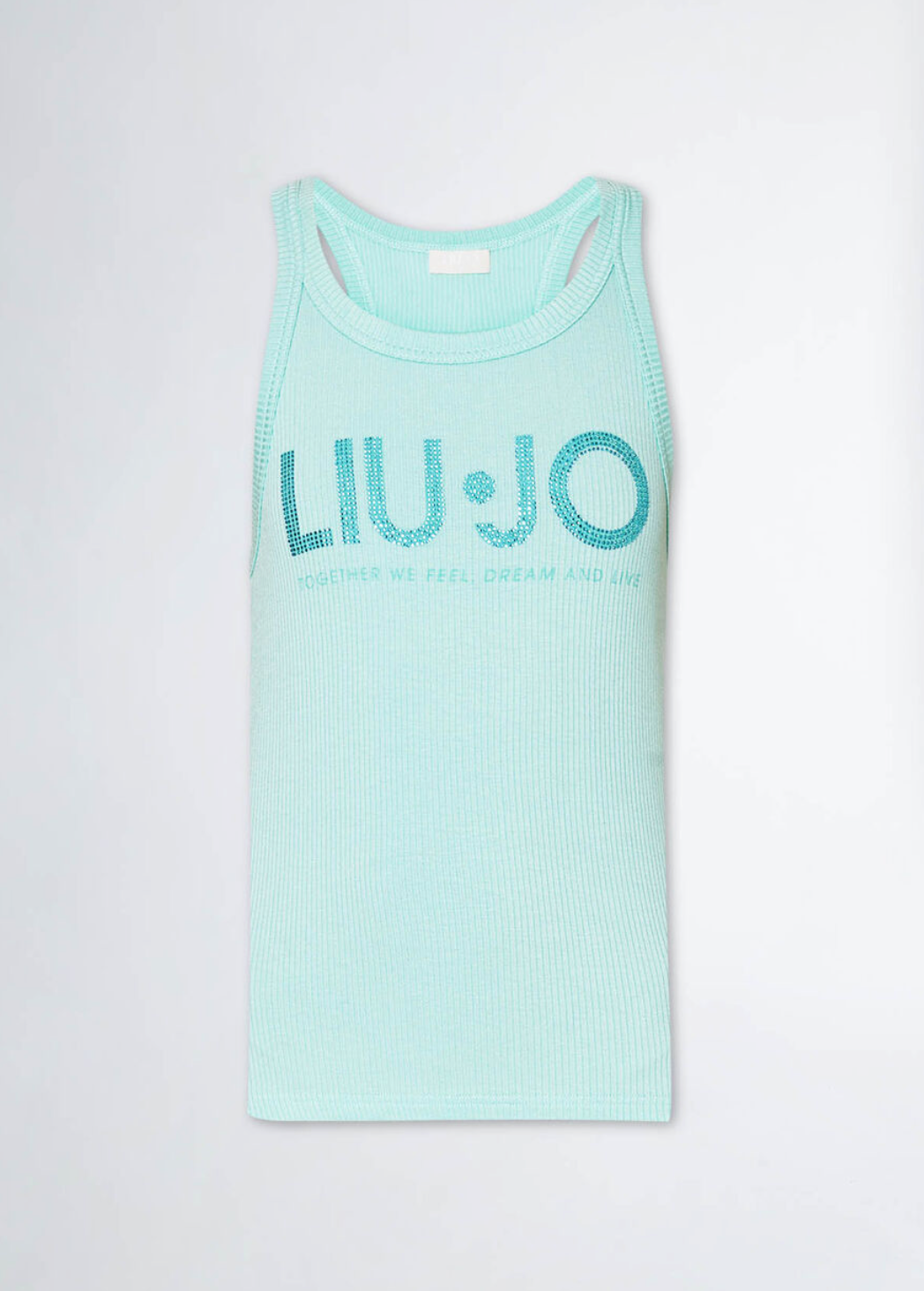 Top LIUJO con logo e strass