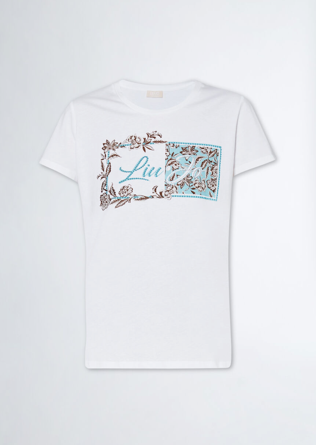 T-shirt LIUJO con stampa e applicazioni