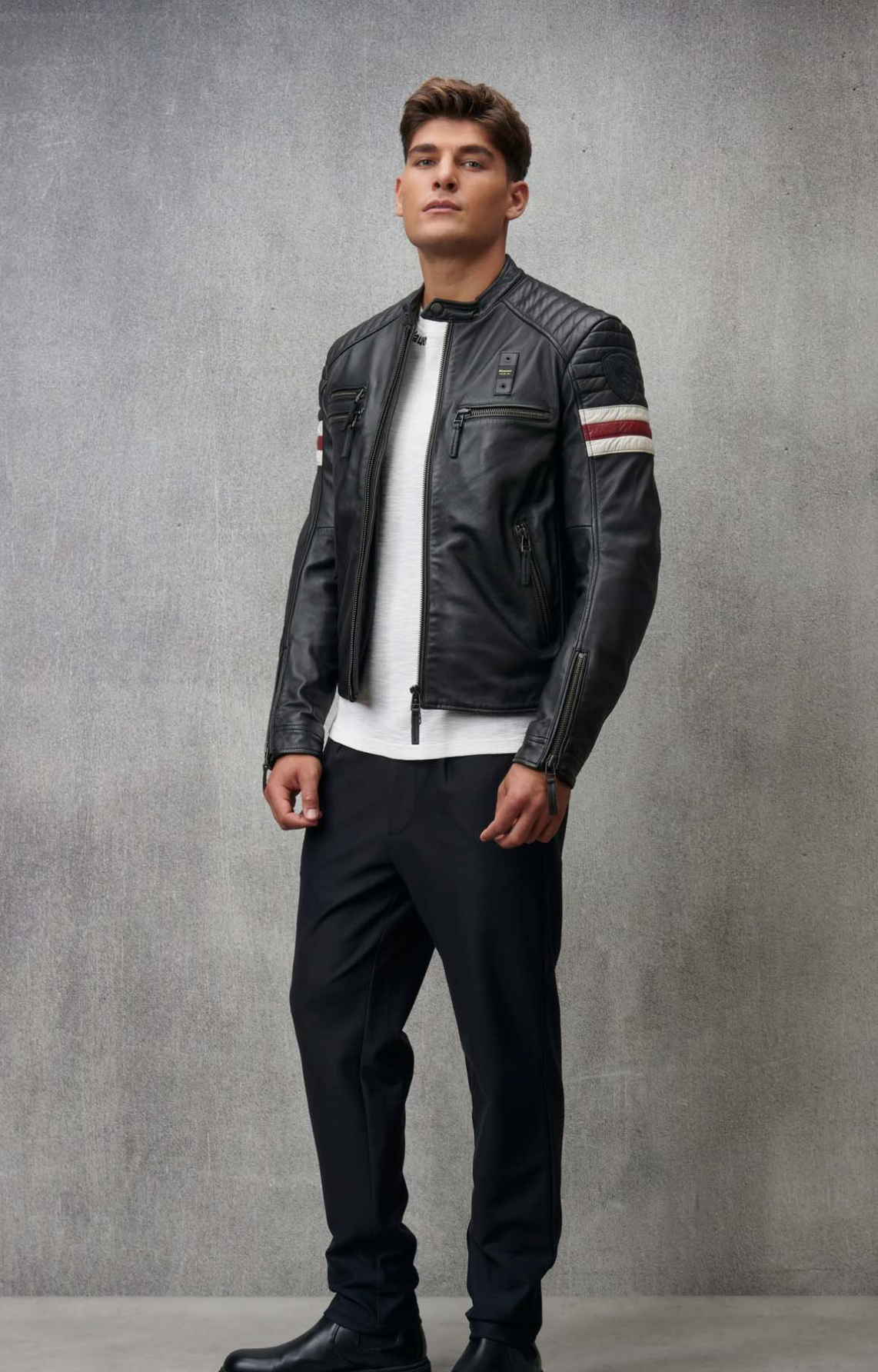 Biker in pelle BLAUER USA multitasche Akron