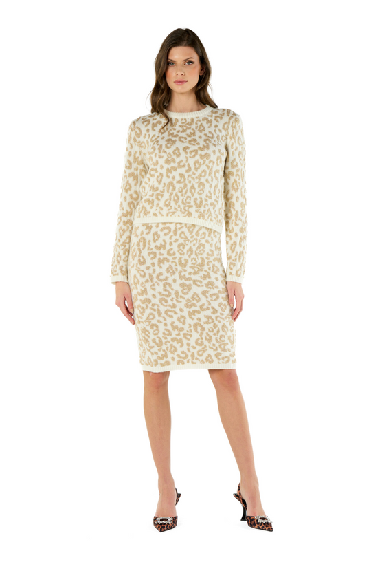 Maglia girocollo NO SECRET jacquard maculato