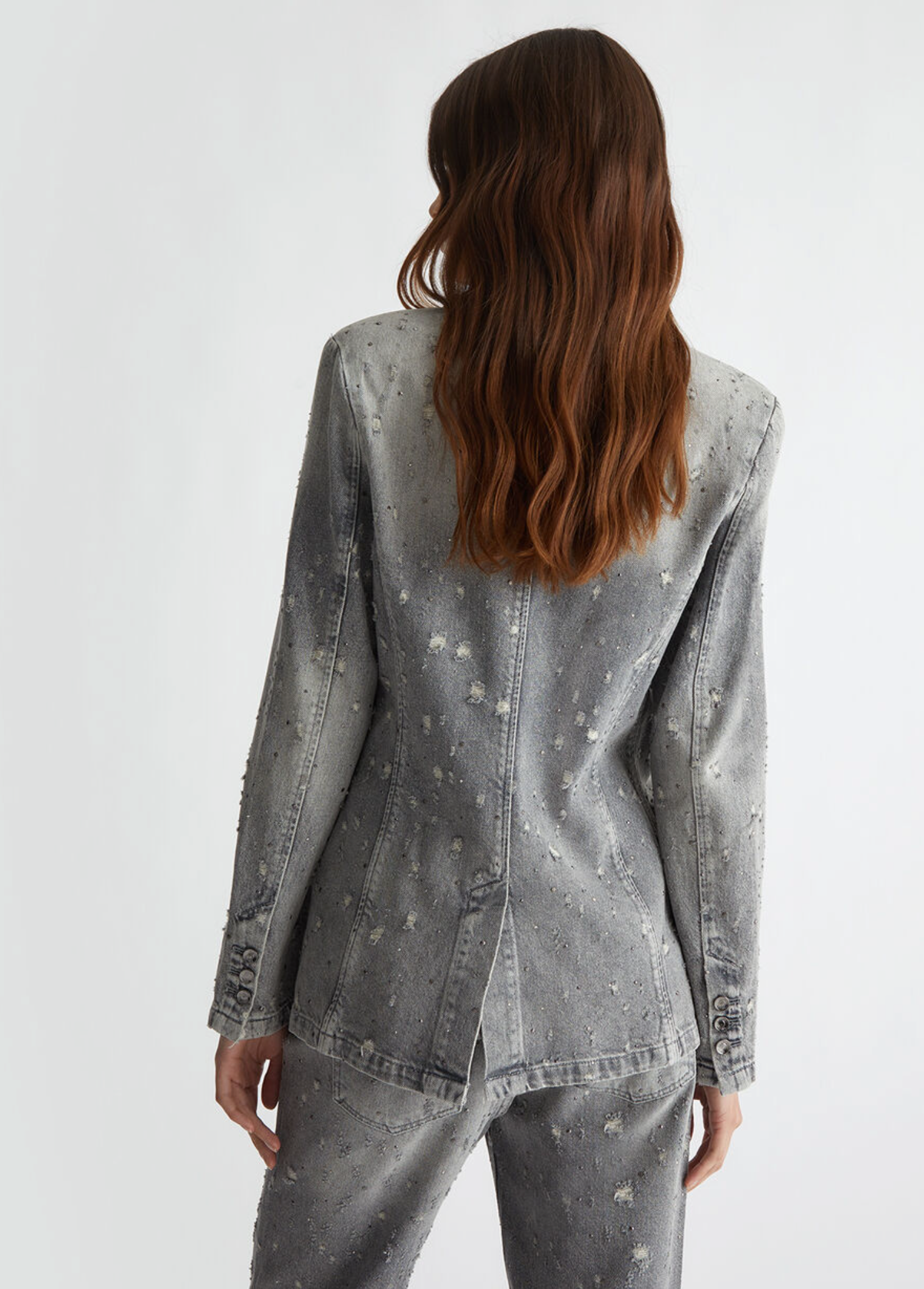 Blazer LIUJO in denim con strass