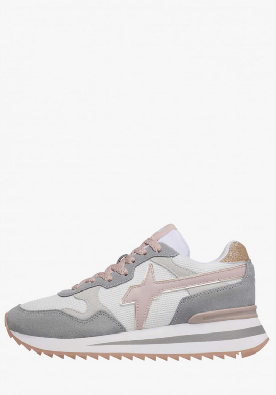 Sneaker W6YZ YAK in tessuto tecnico e suede Grigio chiaro